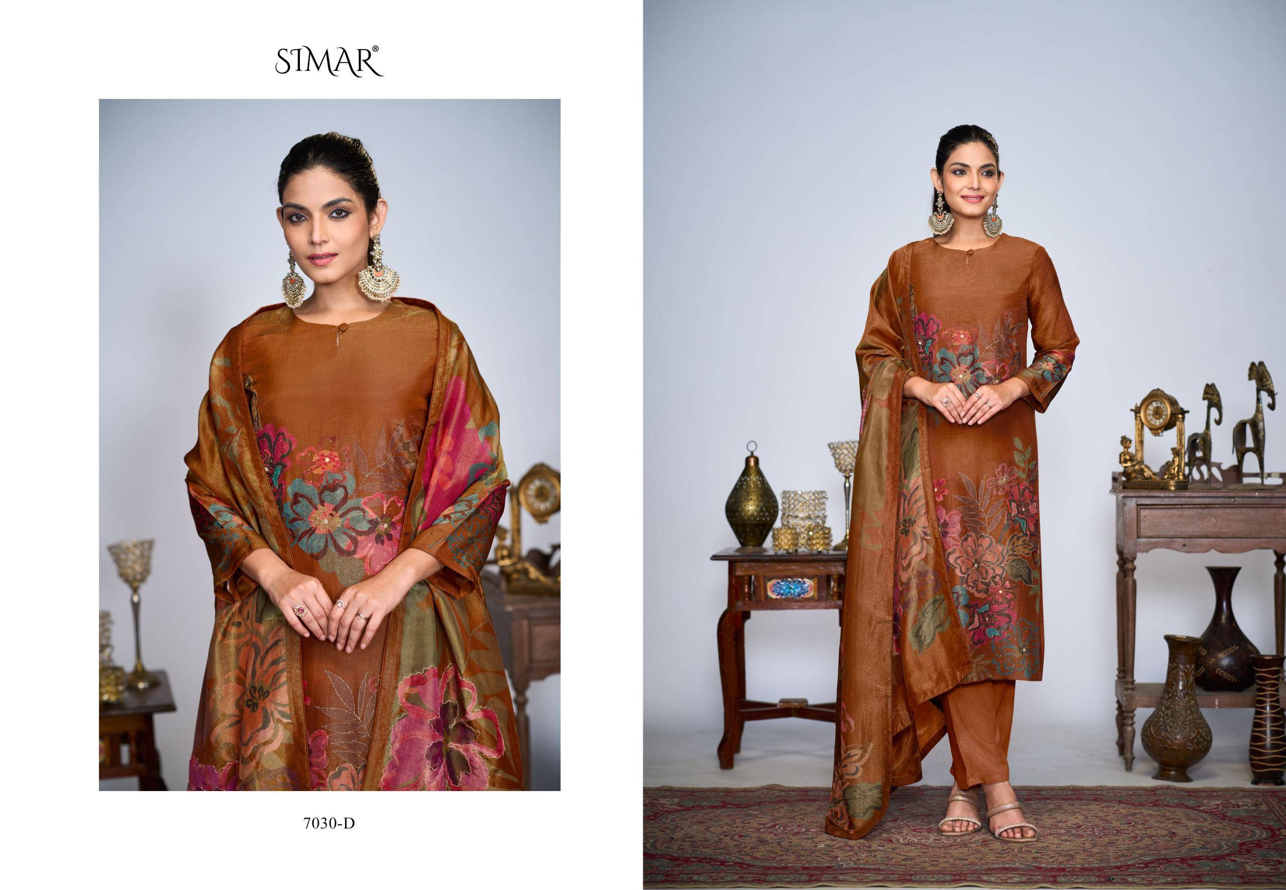 Liyana By Glossy 7030 Series Beautiful Colourful Burberry Dresses At Wholesale Price